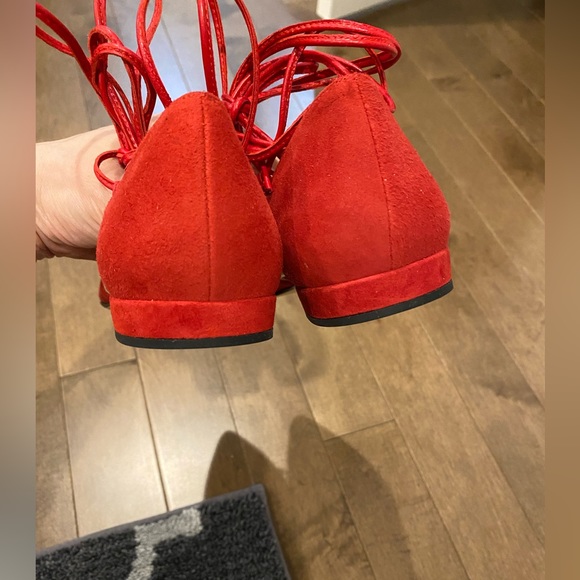 Stuart Weitzman Gillian lace up suede flats - Picture 3 of 4